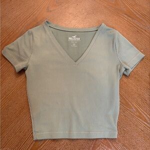 Hollister Women's Short Sleeve Ribbed Top - Sage
